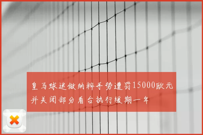 皇马球迷做纳粹手势遭罚15000欧元并关闭部分看台执行缓期一年